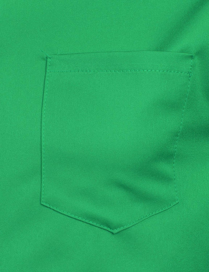 ZEROYAA Men's Banded Collar Slim Fit Long Sleeve Casual Button Down Dress Shirts with Pocket ZLCL09 Shamrock Green Large - Image 4